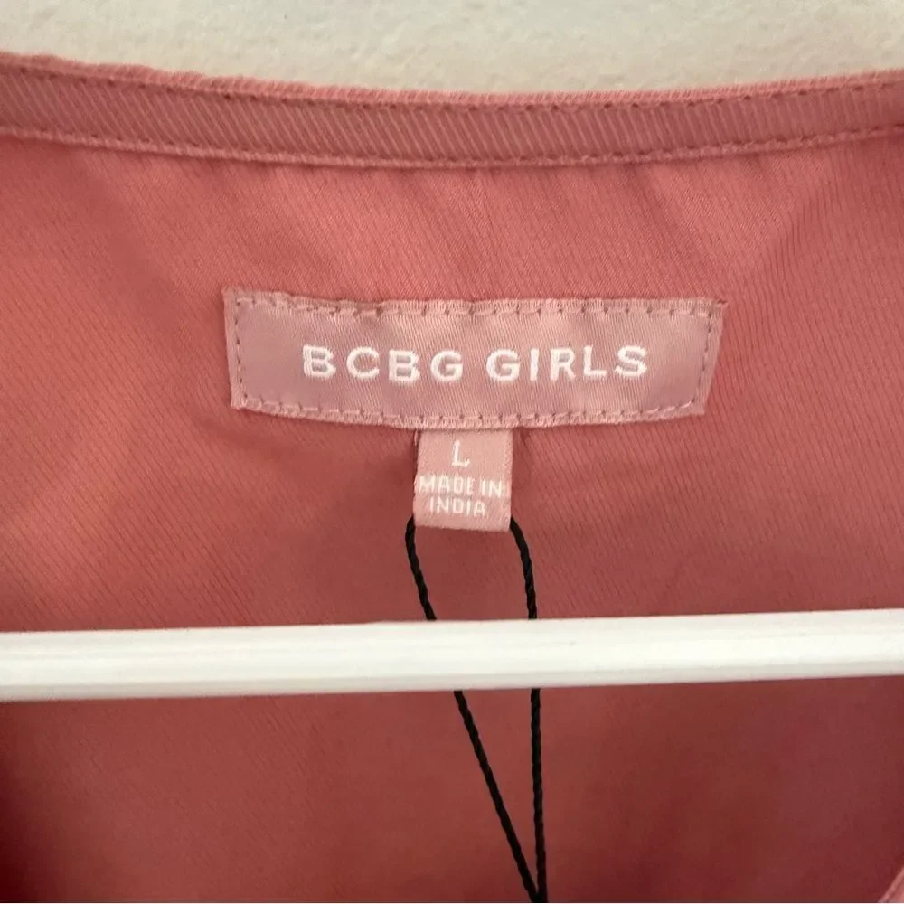 BCBG Girls Dress Rose Color Long Sleeved L Ruffle Pink